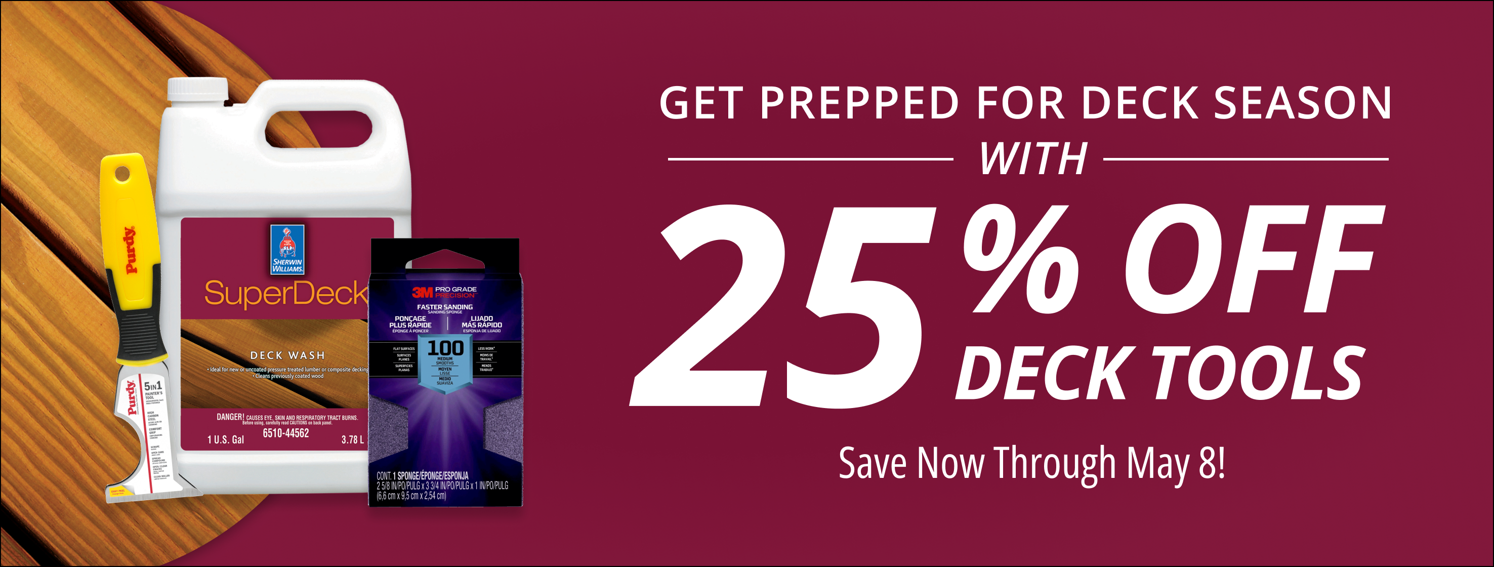 Get prepped for deck season with 25% off these deck tools.