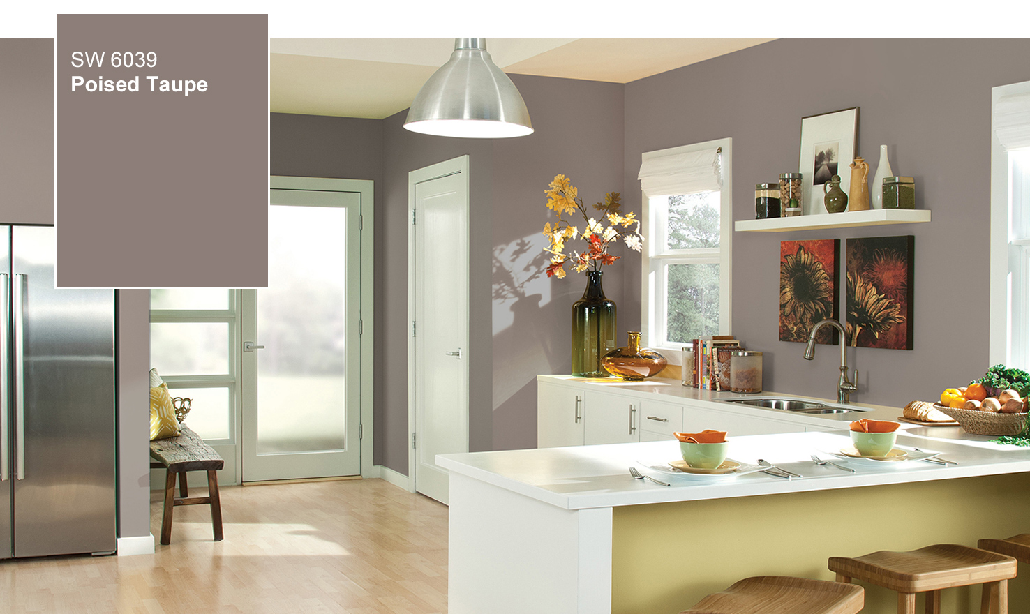 Sherwin Williams Poised Taupe Dining Room